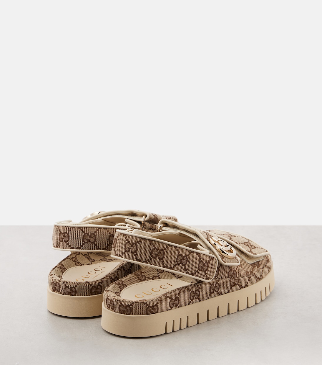 Новые сандалии Marmont GG с кожаной отделкой Gucci, Beige Ebony/New Ivoi — фото 2