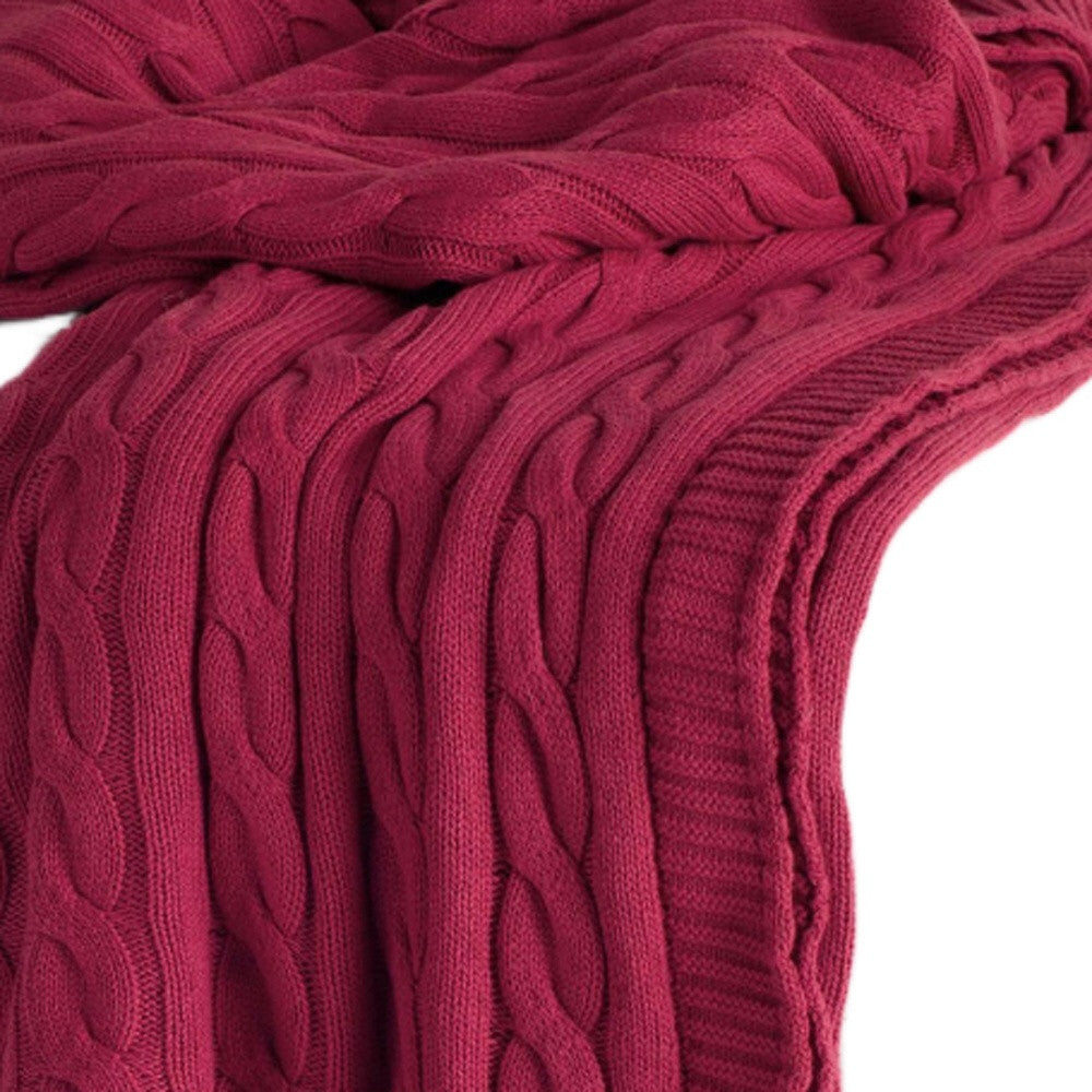 

Красное вязаное одеяло из 100 % хлопка Homezia, цвет Multicolored