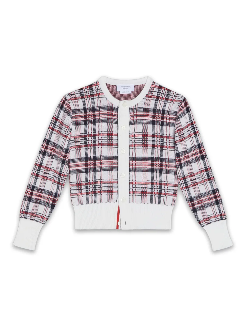 

Кардиган с узором Thom Browne Kids, белый