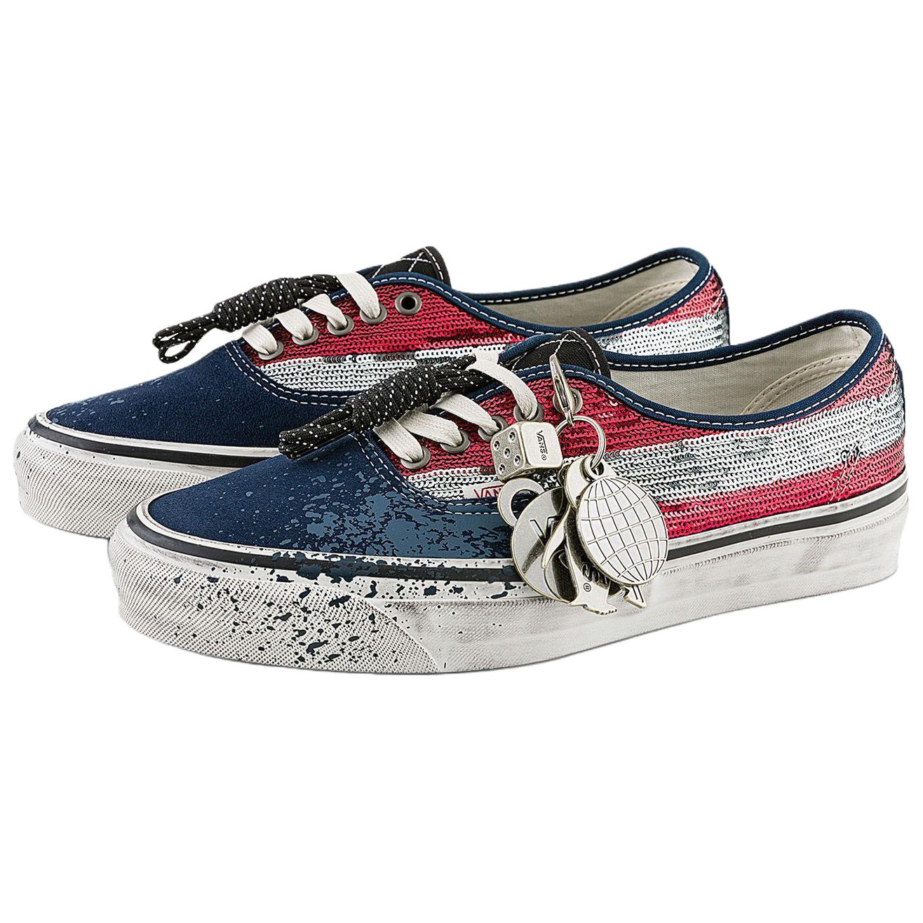 Vans Premium LX Authentic 44 скейтборд обувь Unisex Blue Red — фото 3
