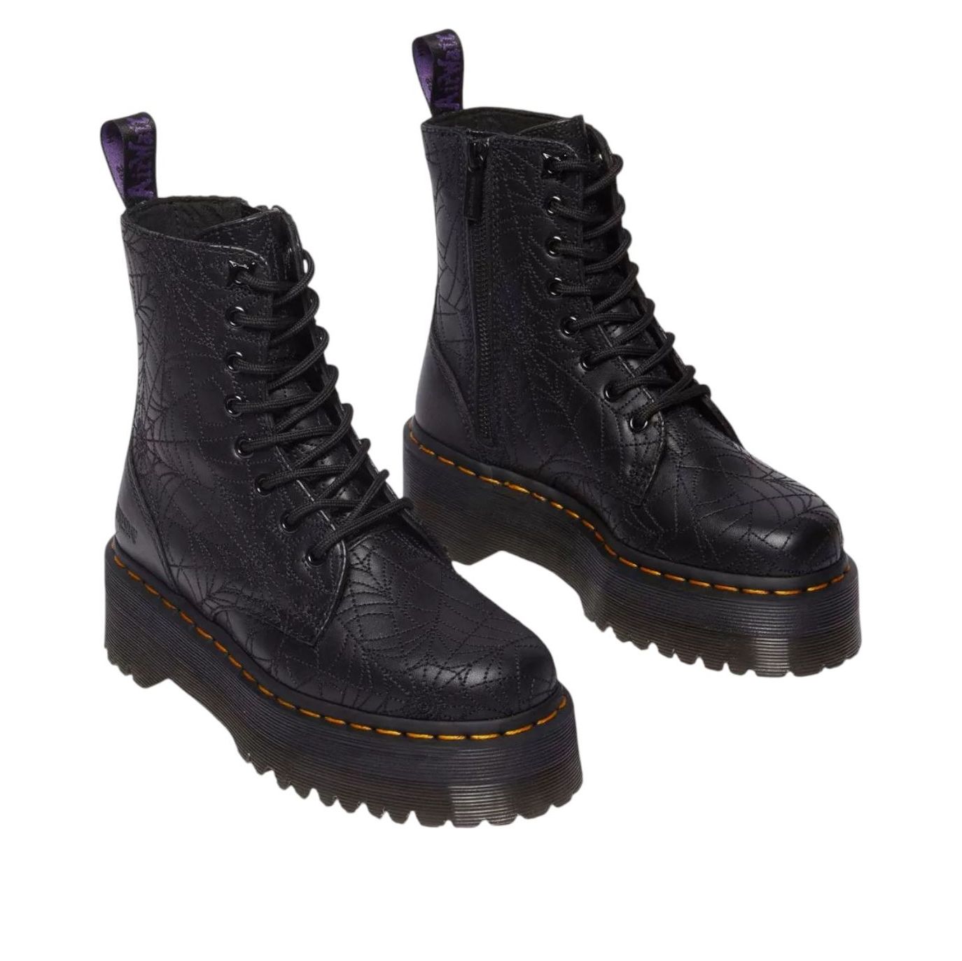 Ботинки Dr. Martens x Wednesday Jadon из кожи на платформе, цвет 'Black Nappa Lux' — фото 3