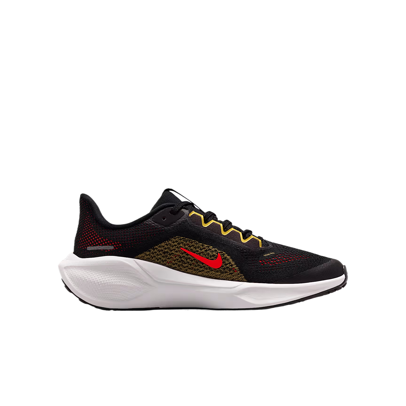 Детские дышащие низкие беговые кроссовки Pegasus 41 Nike, черный/topaz золото/bright темный красный — фото 3