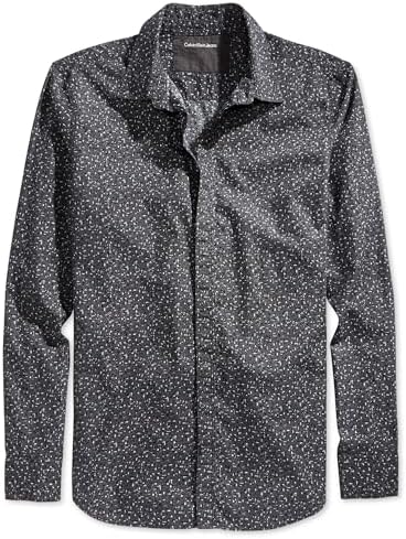 

Мужская рубашка Calvin Klein с текстурным принтом в крапинку, Black