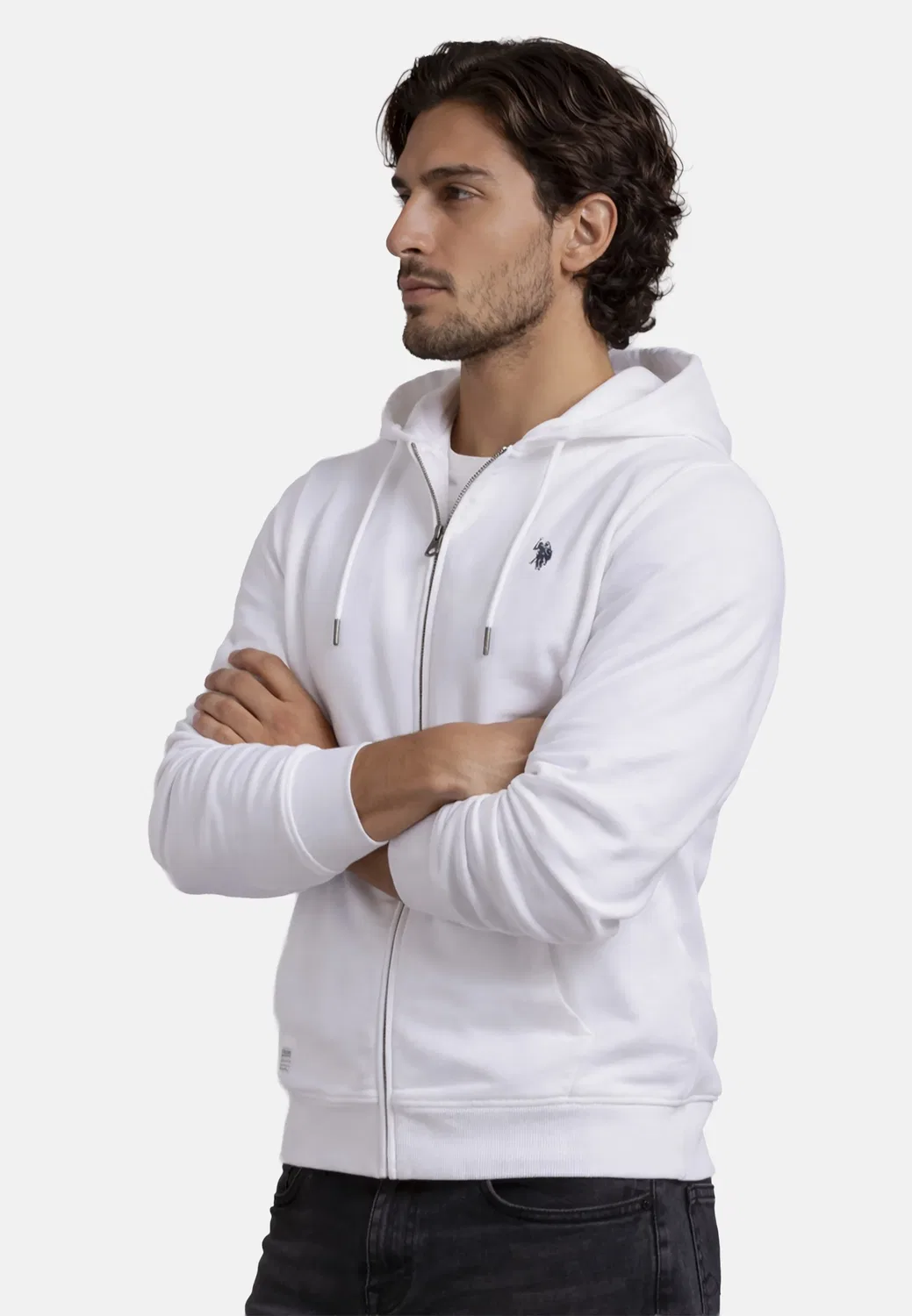 Спортивная куртка, капюшон, U.S. Polo Assn., белый — фото 2