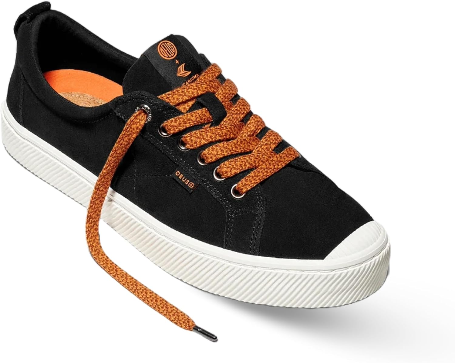 

Кроссовки Cariuma OCA Low из замши, удобная обувь для мужчин, легкие и экологичные, повседневные туфли с 100 веганскими стельками, резиновая подошва, черный