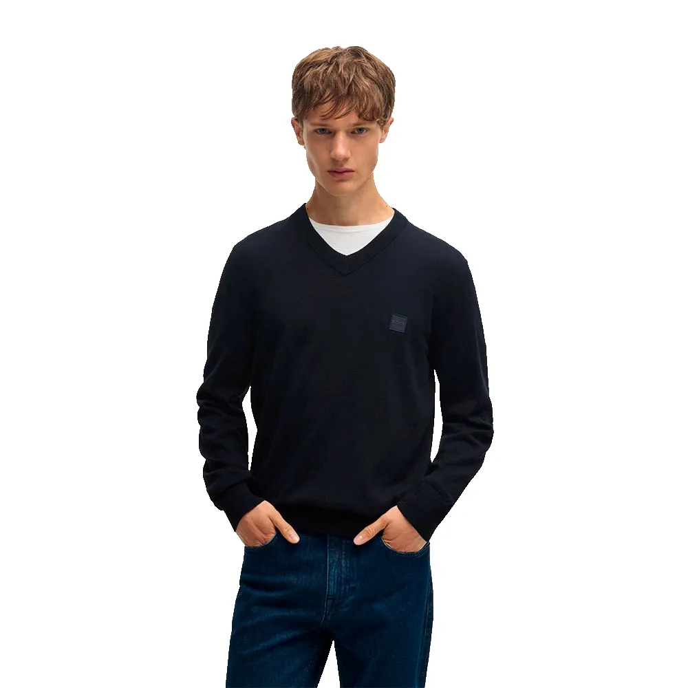 

Свитер BOSS Kanovano 10268843 01 v neck, синий