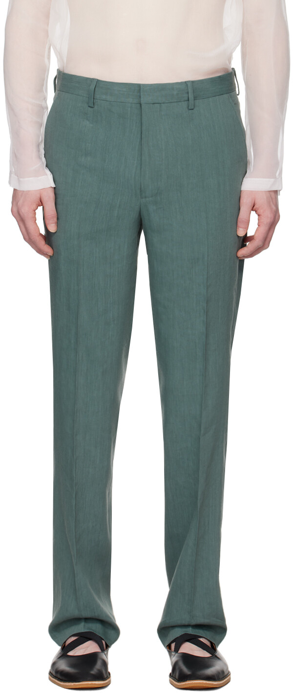 

Синие брюки со складками Dries Van Noten