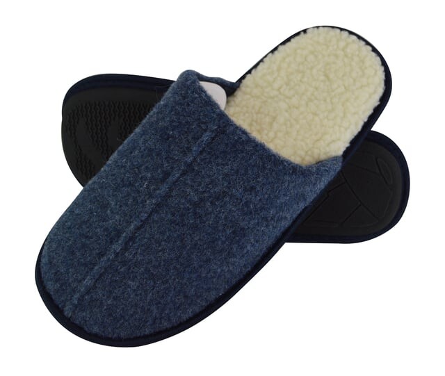 

Синие тапочки с открытой спиной из вареной шерсти Slipper Snob, синий