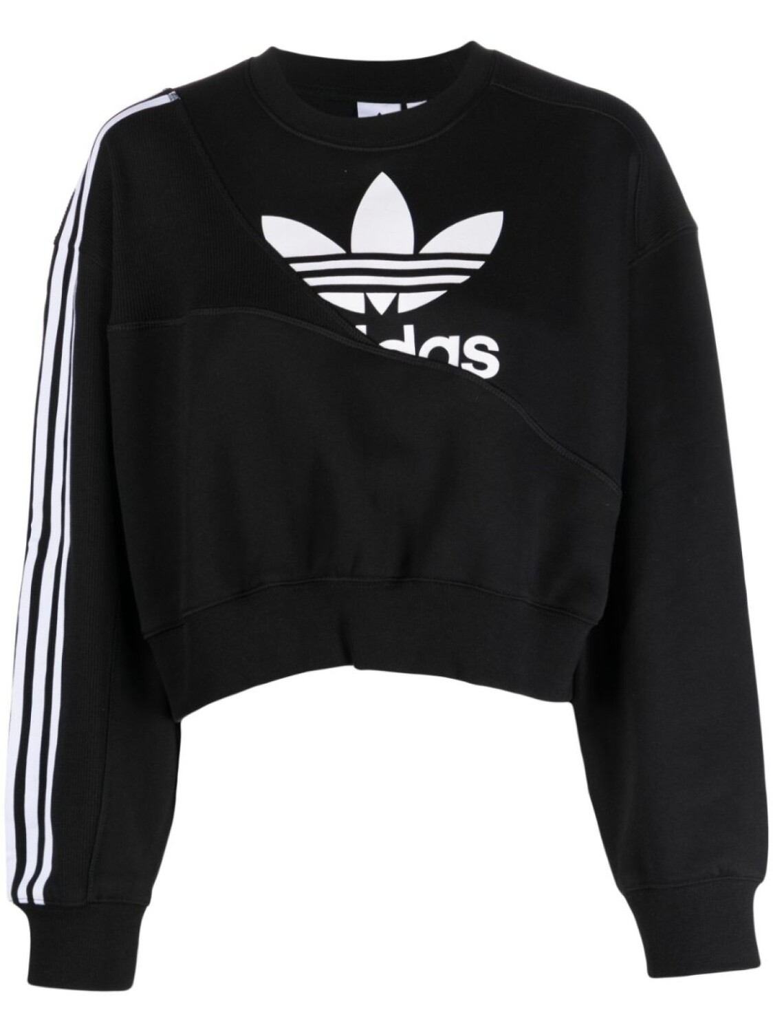 

adidas укороченная толстовка с логотипом, черный