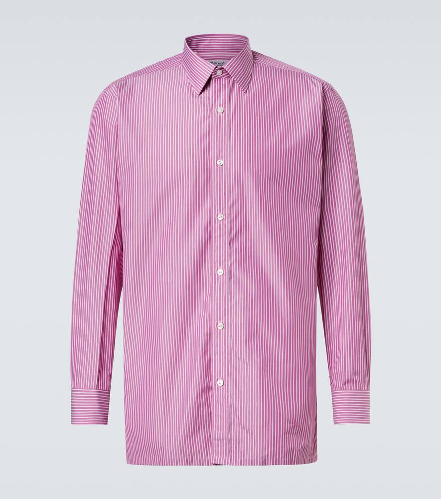 

Полосатая хлопковая поплиновая рубашка Charvet, Burgundy