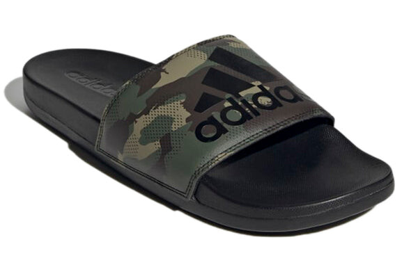 Тапочки adilette comfort sandals casual sports slippers black green camouflage 'black green' Adidas, черный — фото 3