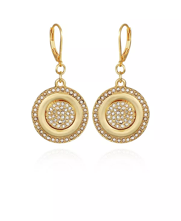 

Серьги-Подвески из золотых монет с камнем паве Vince Camuto, gold-tone