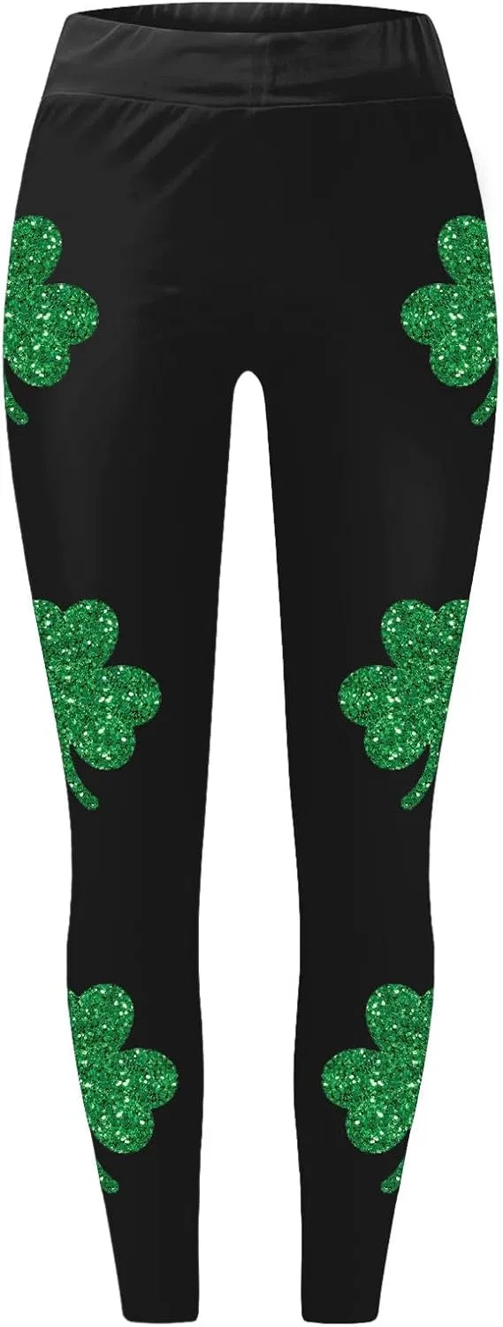 Леггинсы женские с принтом Shamrock, Generic, Z15 Black — фото 4