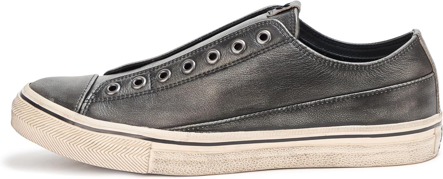 Мужские кроссовки John Varvatos Vulc без шнурков низкие, серый/стальной — фото 2