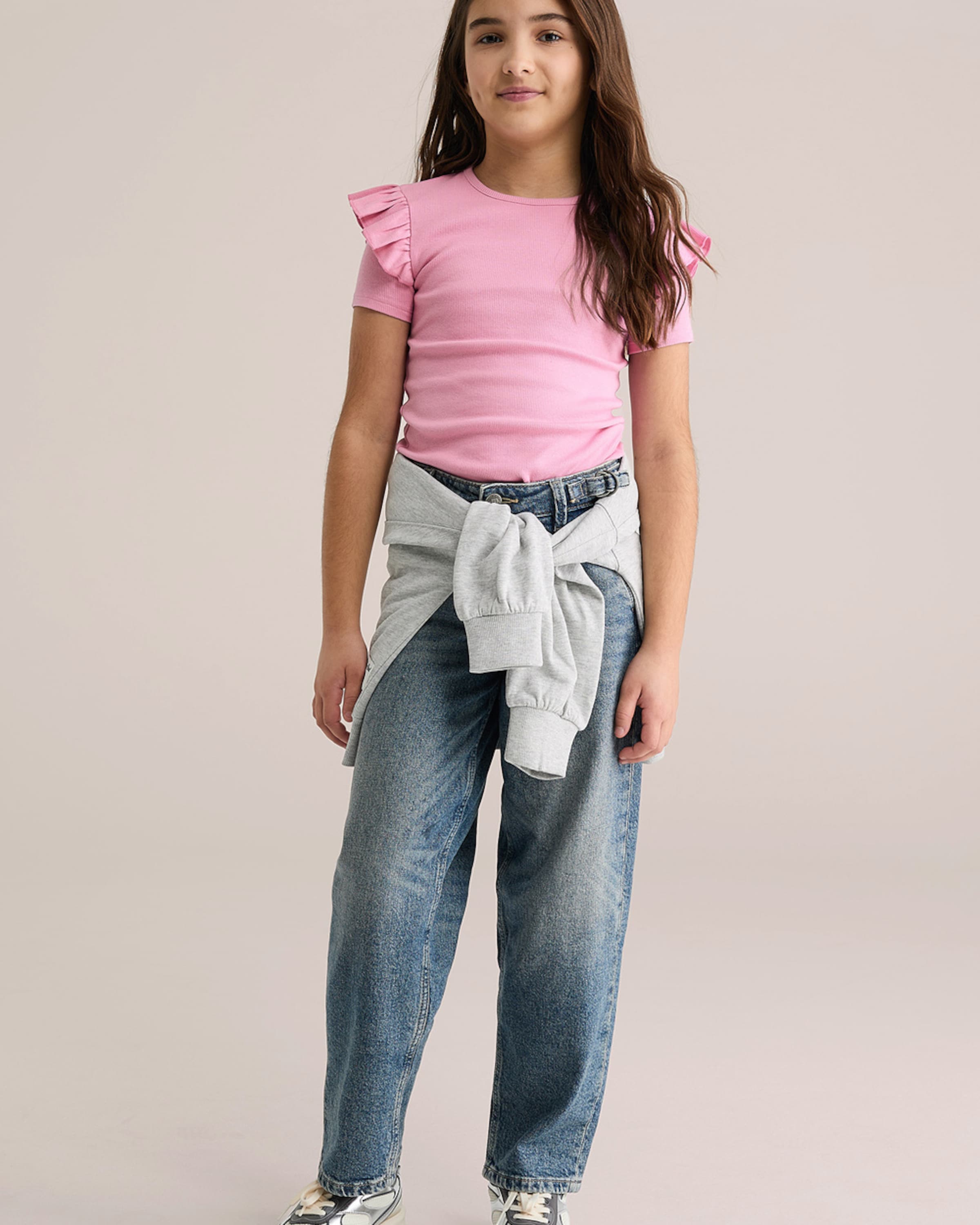 WE Fashion Футболка 'Meisjes' в светло-розовом цвете — фото 4