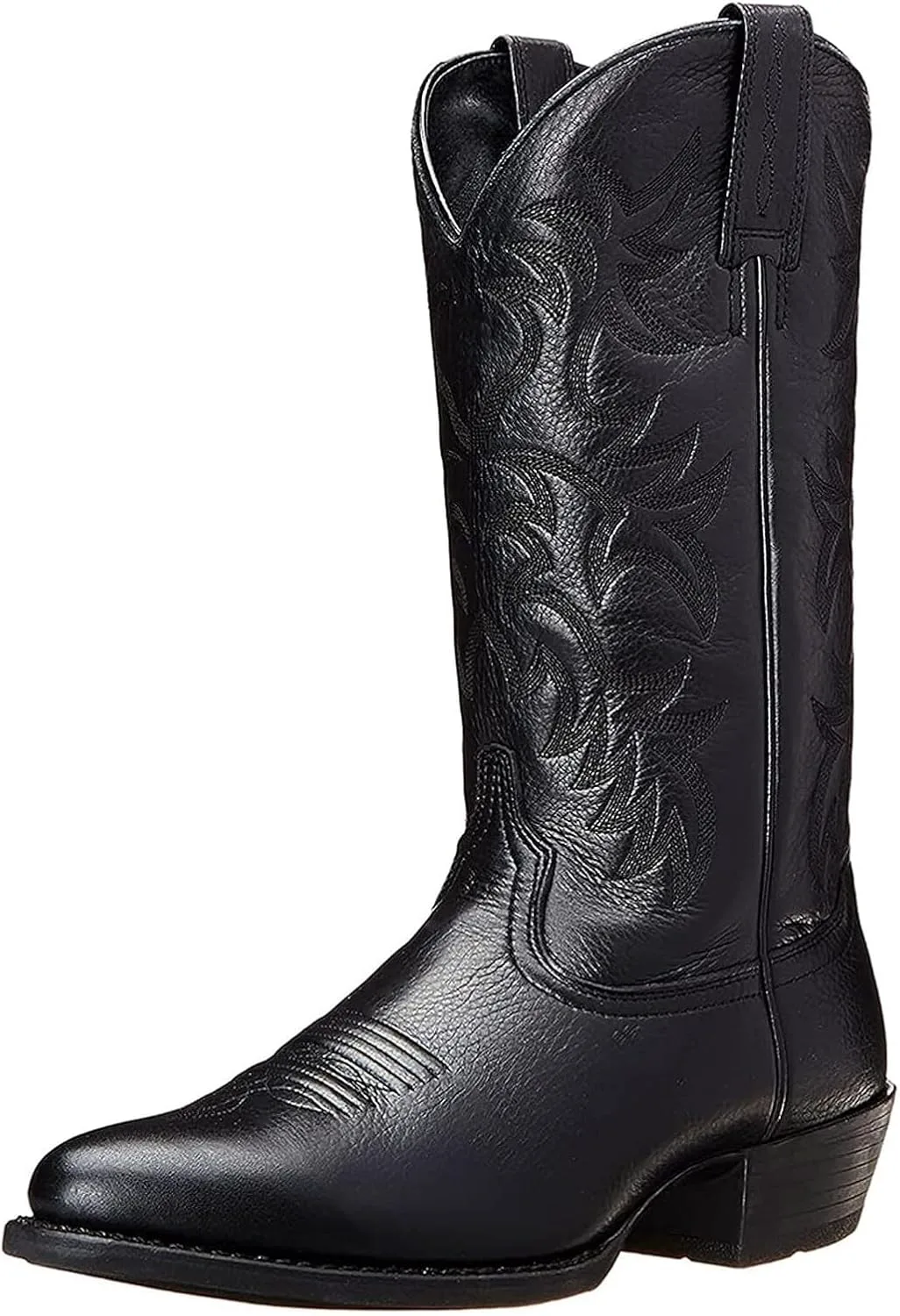 

Мужские западные ковбойские сапоги с круглым носком и вышивкой Generic, черный