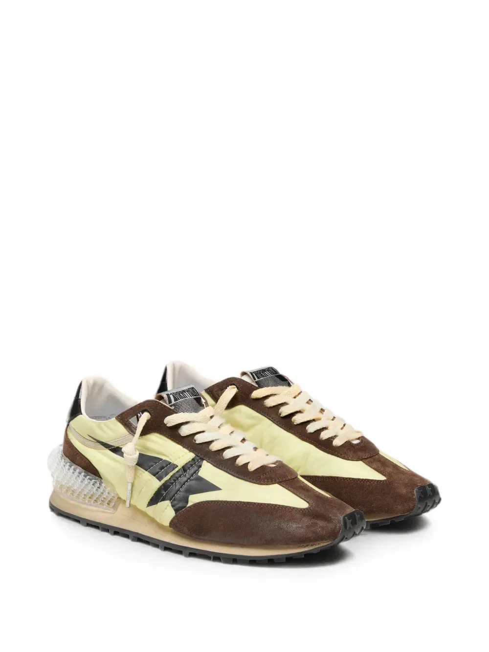 Кроссовки Running marathon nylon upper suede toe and spur leather heel Golden Goose, зеленый — фото 2