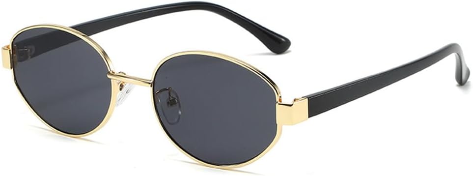 

Ретро овальные солнцезащитные очки для женщин, модные металлические солнцезащитные очки для мужчин, стильные очки для активного отдыха, декоративные солнцезащитные очки с защитой от УФ-излучения UV400 KTUCN, Gold