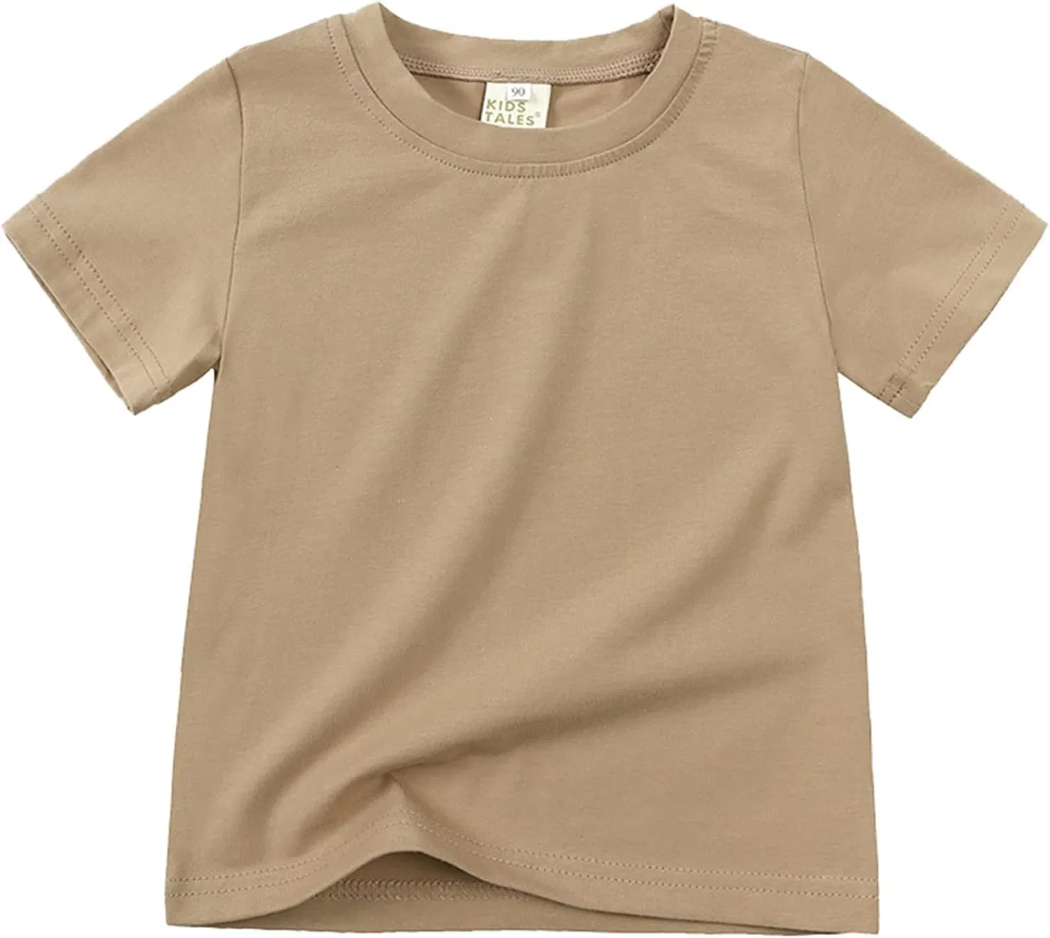 Футболка хлопковая, круглая горловина, короткий рукав, Khaki