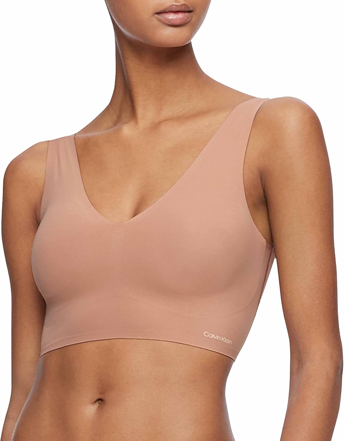 

Бюстгальтер-бралетт Calvin Klein Womens Invisibles Comfort Seamless с легкой подкладкой и V-образным вырезом, Light Chestnut