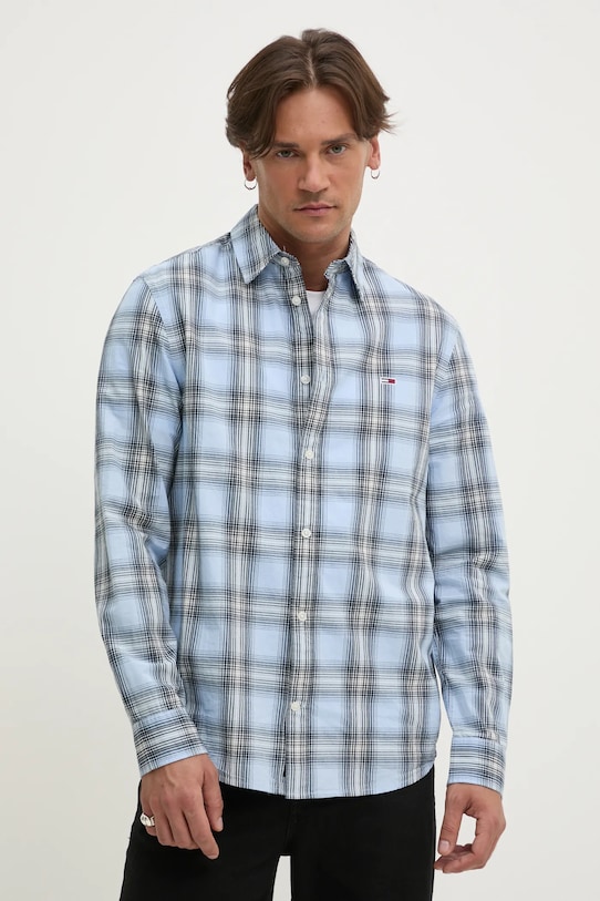 

Хлопковая рубашка Tommy Jeans, синий