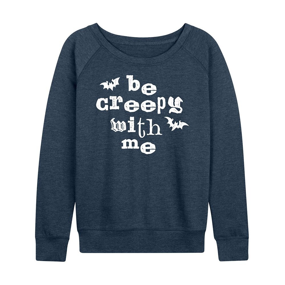 

Женский легкий свитшот Be Creepy With Me Bats из френч терри, цвет Heather Blue