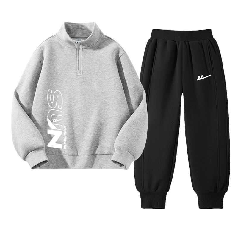 

Детская повседневная спортивная одежда, водолазка WARRIOR, светло-heather серый/h sun белый right below-черный/h белый logo k