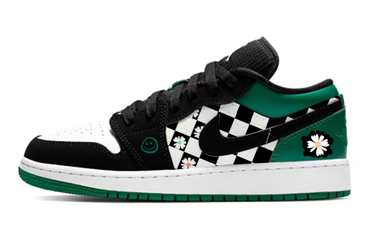 

Кроссовки Air Jordan 1 Vintage Basketball Shoes Women's Low-top Green/black, зеленый