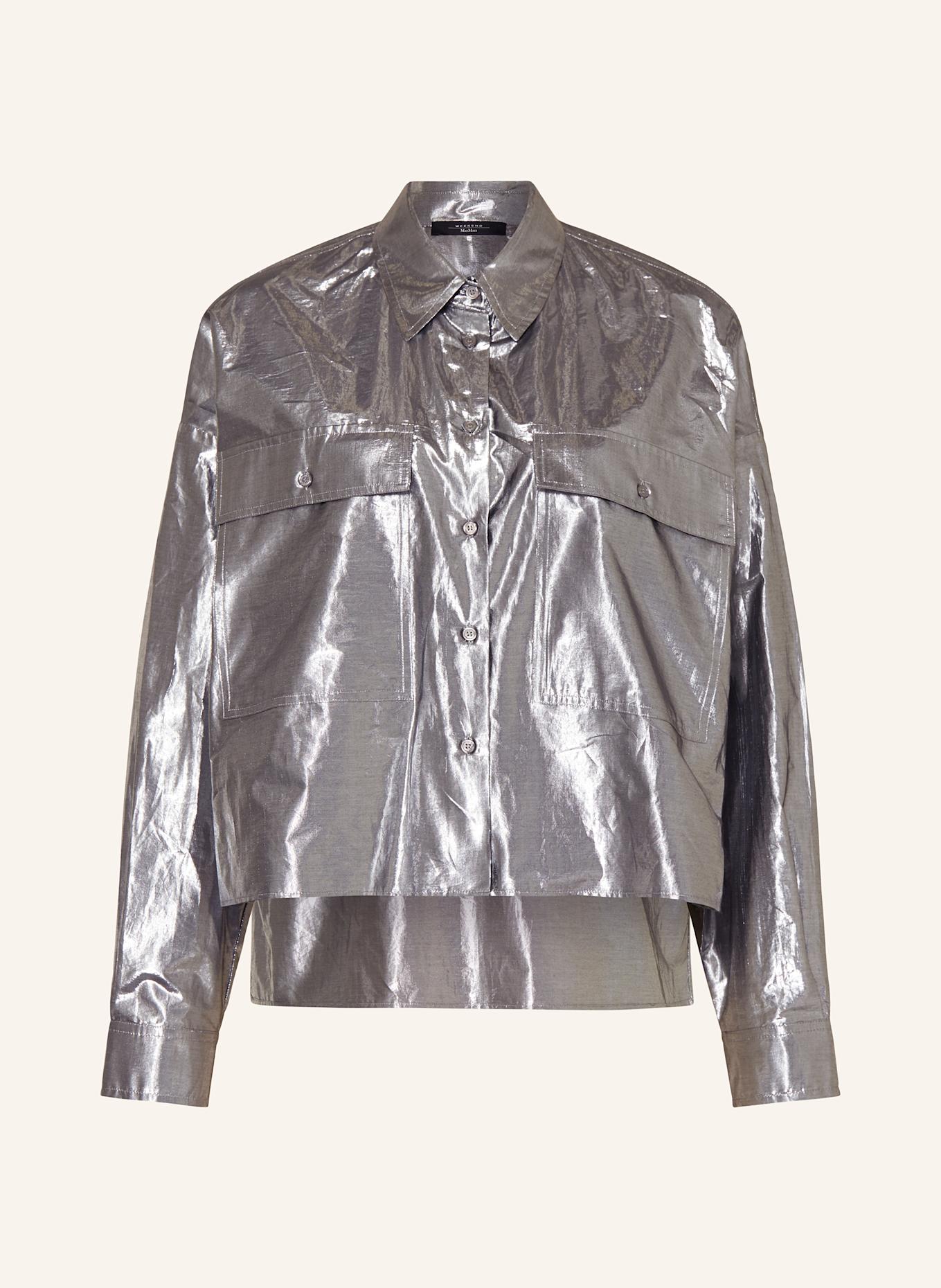 

Блузка-Рубашка Aldeno с блестящей пряжей Weekend Max Mara, серебряный