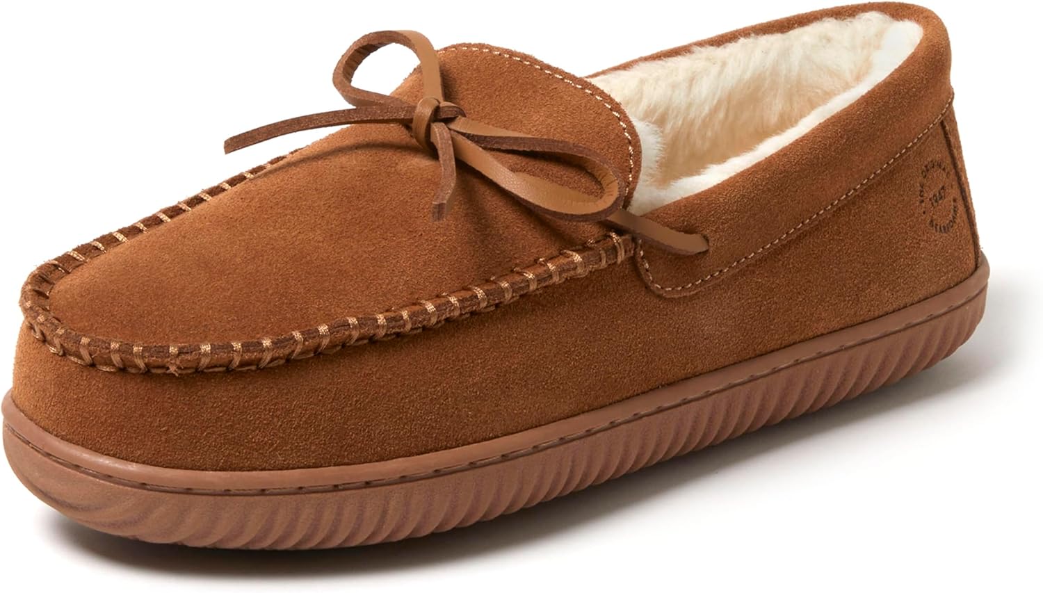 

Мужские мокасины Dearfoams Hudson из натуральной замши с мемори-пенной стелькой и шнурками, Chestnut 2