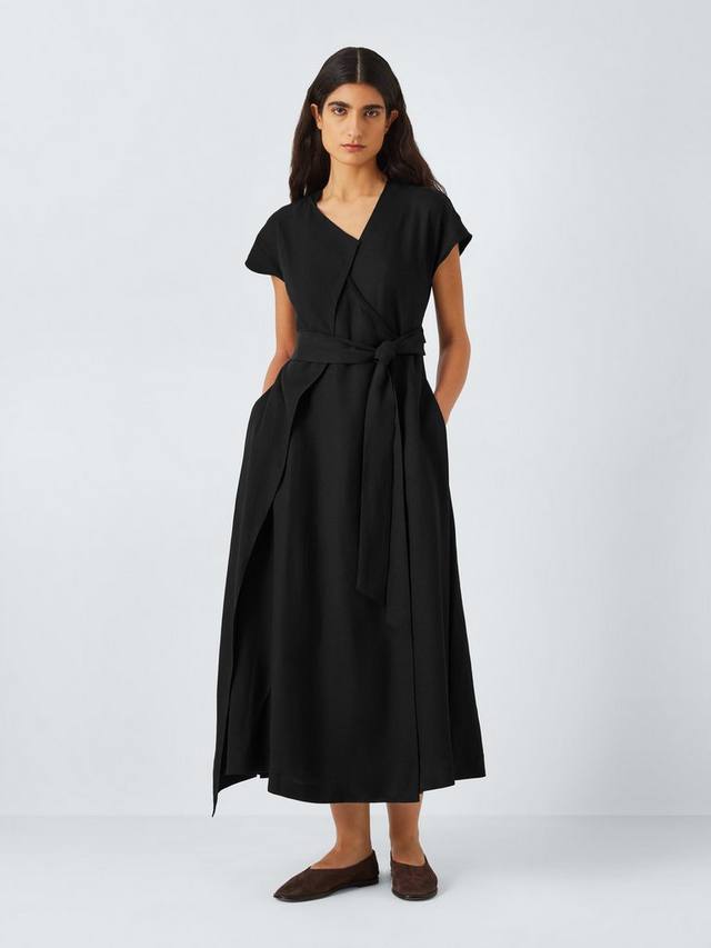 

Многослойное платье макси с запахом John Lewis, черный