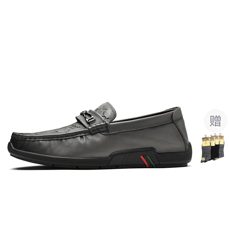 Топсайдеры из натуральной кожи SEPTWOLVES, [Qixi Festival Gift]Gray Comes with Socks*1 (Standard Leather Shoe Size)