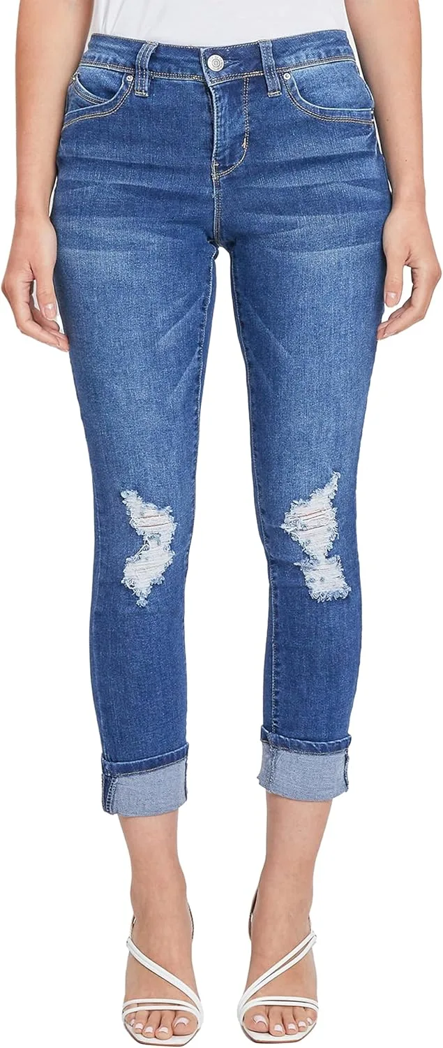 

Royalty for Me Women's Sustainable Wannabettabutt Mega Cuff Ankle Jeans