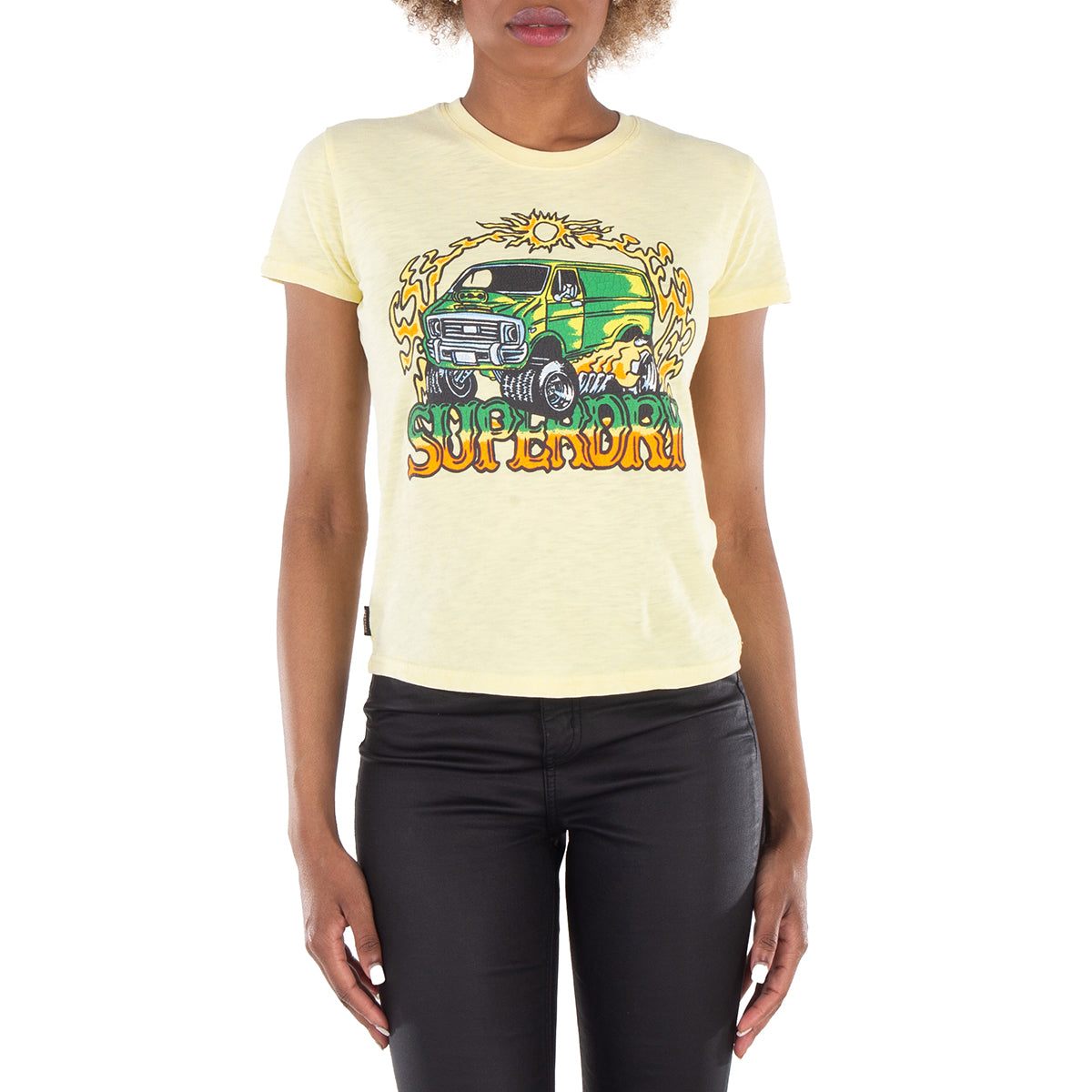 

Superdry Motor Graphic Фиттед Футболка, бледно-желтый