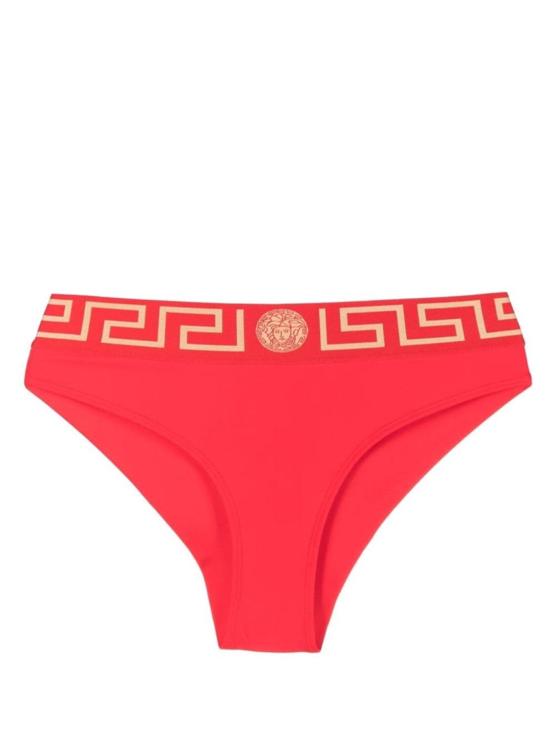

Versace плавки бикини с узором Greca, красный