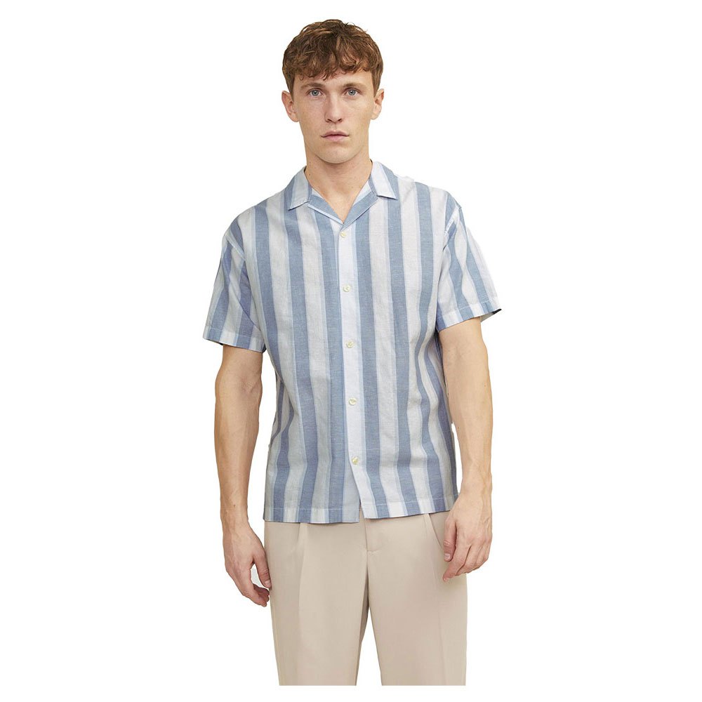 

Рубашка с коротким рукавом Jack & Jones Summer Stripe Resort, синий