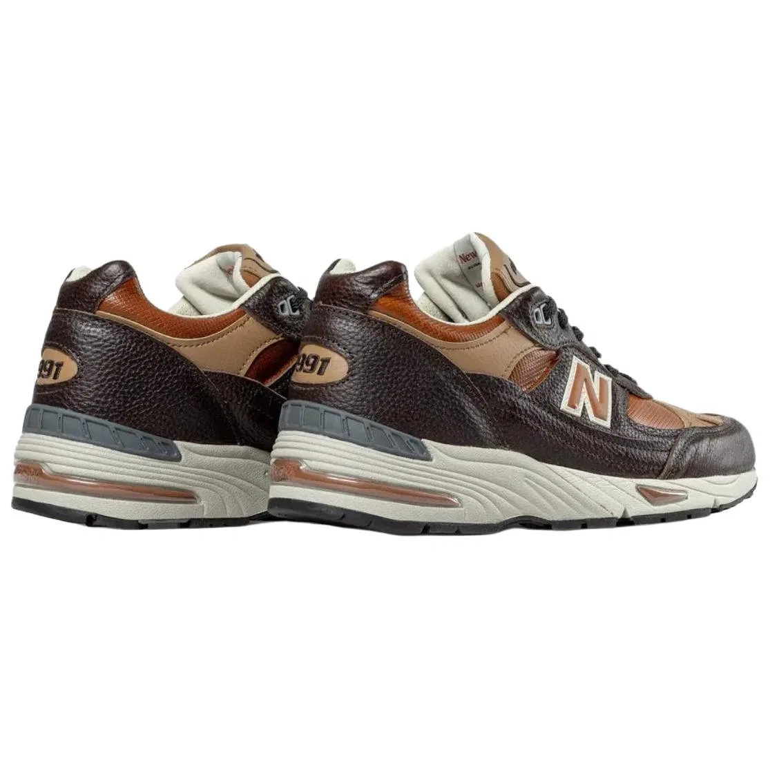 Кроссовки бежево-коричневые New Balance 991 v2 — фото 4