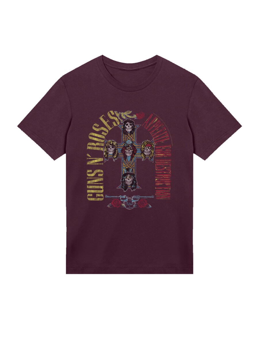 

Рубашка F4NT4STIC Guns NRoses Skull Rock Band Merch, коричневый