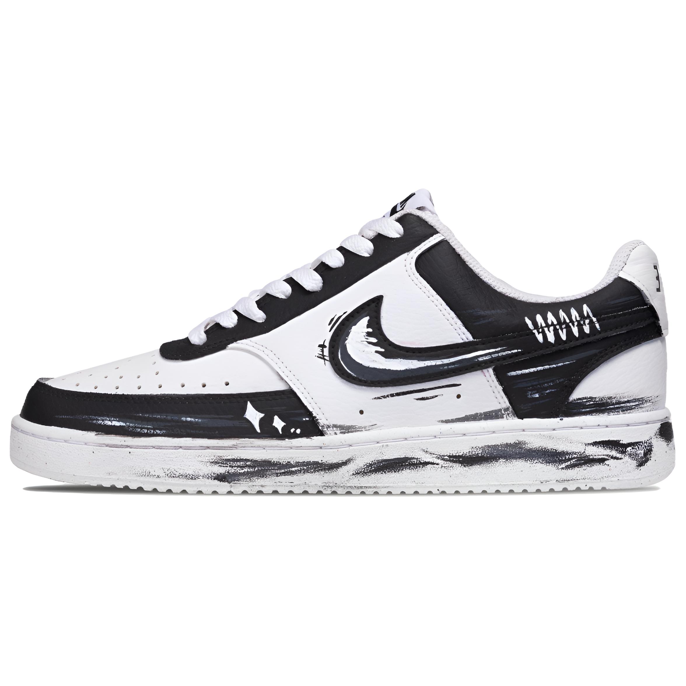 

Nike Court Vision 1 Echoing Creation, Black White Fantasy, Gothic, Abrasion Resistant Slip Resistant Low top