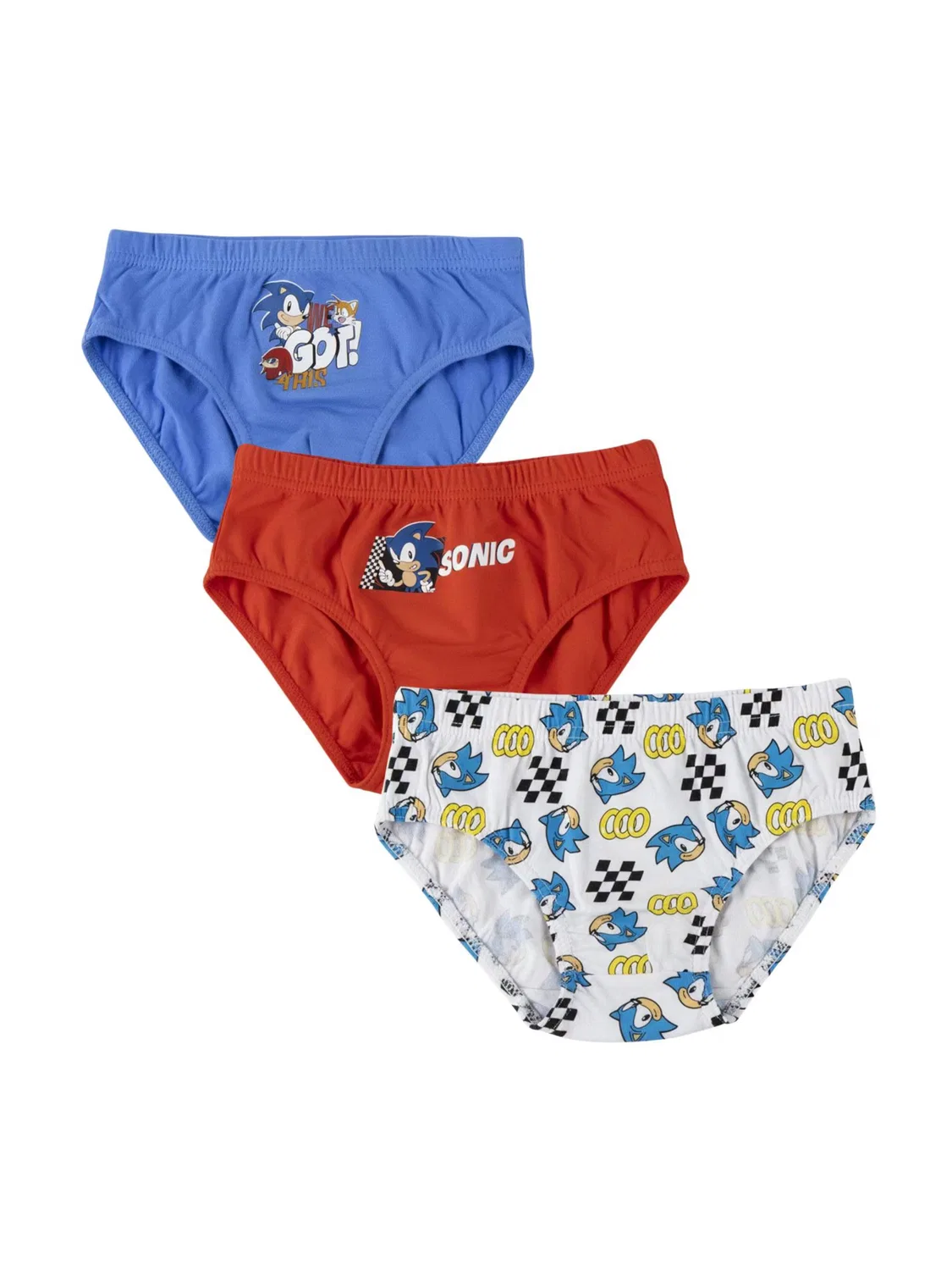 Трусы Disney Jungen Unterwäsche-Set Single Jersey 3-teilig - Sonic синего, красного и белого цвета