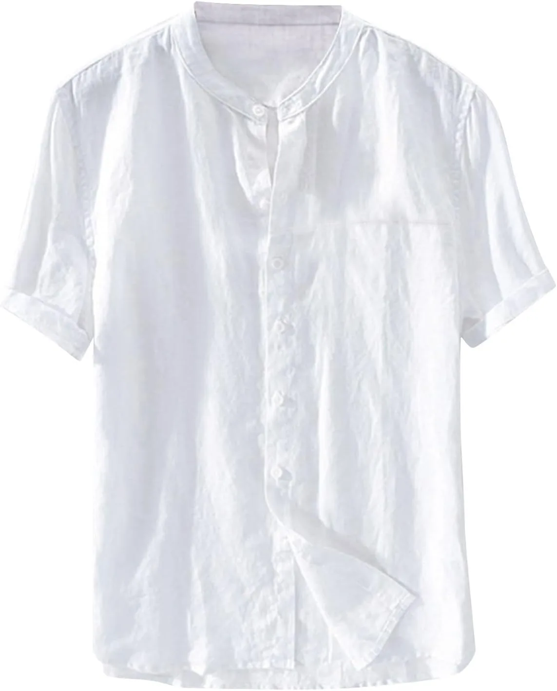 

Мужская футболка из хлопка и льна с круглым вырезом и короткими рукавами