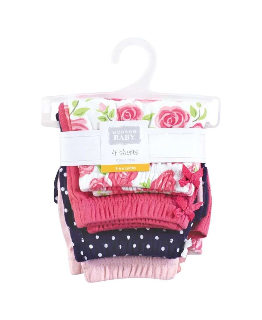 Комплект из 4 шорт и трусов Hudson Baby, розовый розовыйs — фото 3