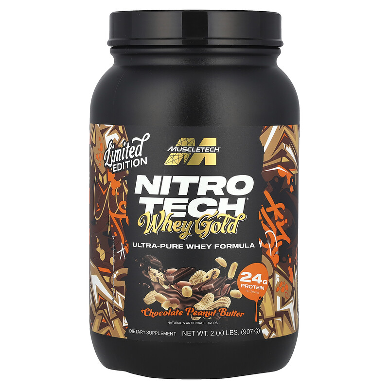 

MuscleTech, Nitro Tech Whey Gold, шоколадно-арахисовая паста, 907 г (2 фунта)