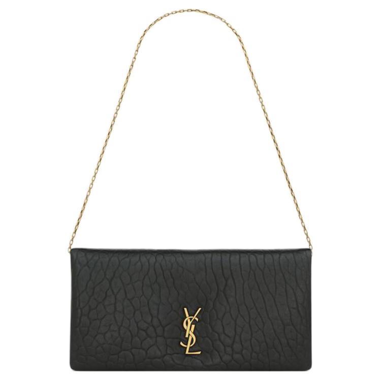 

SAINT LAURENT Сумка через плечо из зернистой овчины, мини-сумка через плечо, женская, черная