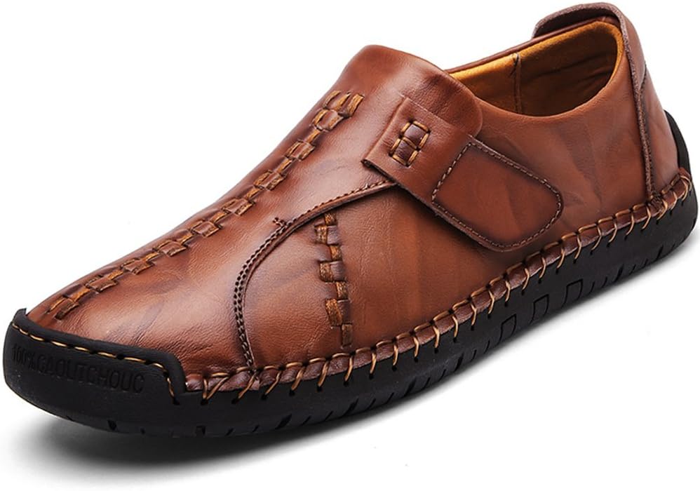 

Мужские кожаные повседневные слипоны UPIShi, лоферы для вождения, оксфорды, прогулочные туфли-кроссовки, красный/коричневый