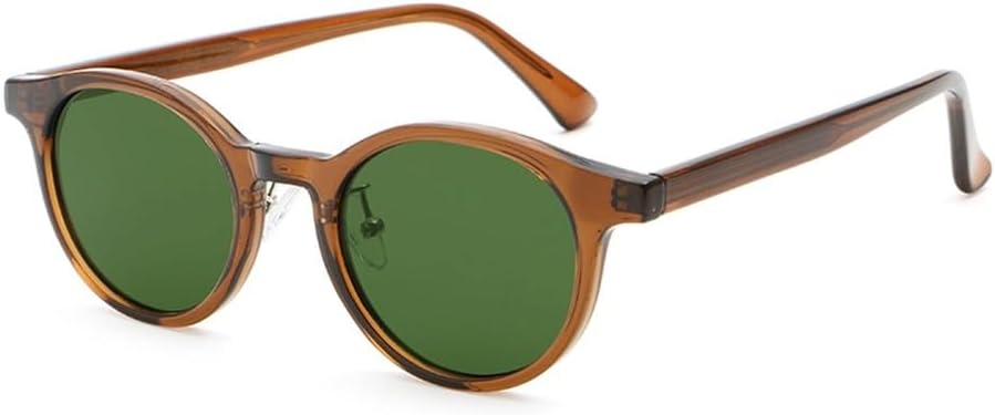 

Солнцезащитные очки в круглой оправе с защитой от УФ-излучения UV400 для женщин, зеленые, коричневые, серые, в стиле ретро, ​​для мужчин, из ацетата, унисекс, аксессуары WNCKSQ, Brown With Green