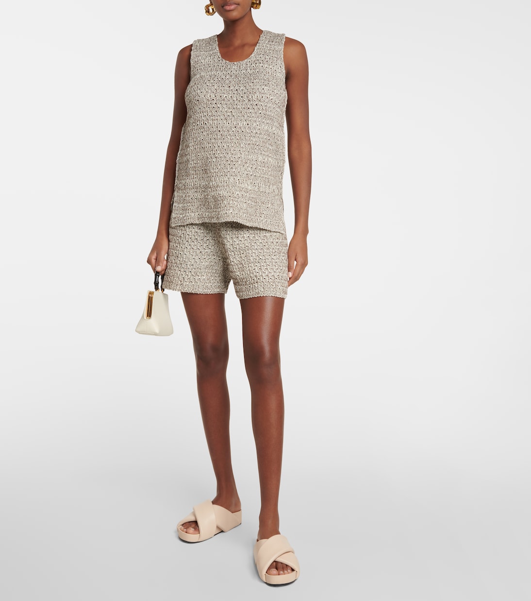 Вязаный топ из смесовой хлопчатобумажной пряжи Jil Sander, Open Miscellaneous — фото 2
