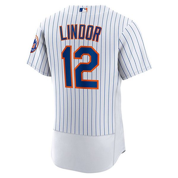 Мужская белая домашняя футболка игрока francisco lindor new york mets Nike — фото 4