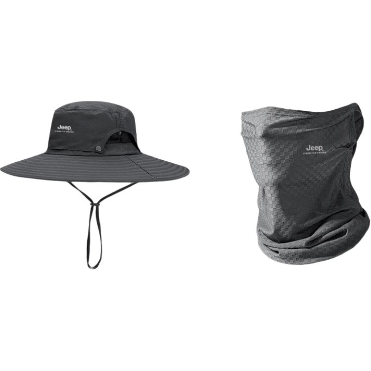 

Полиамидная шляпа от солнца Unisex Jeep, темно-серый hat+face masks
