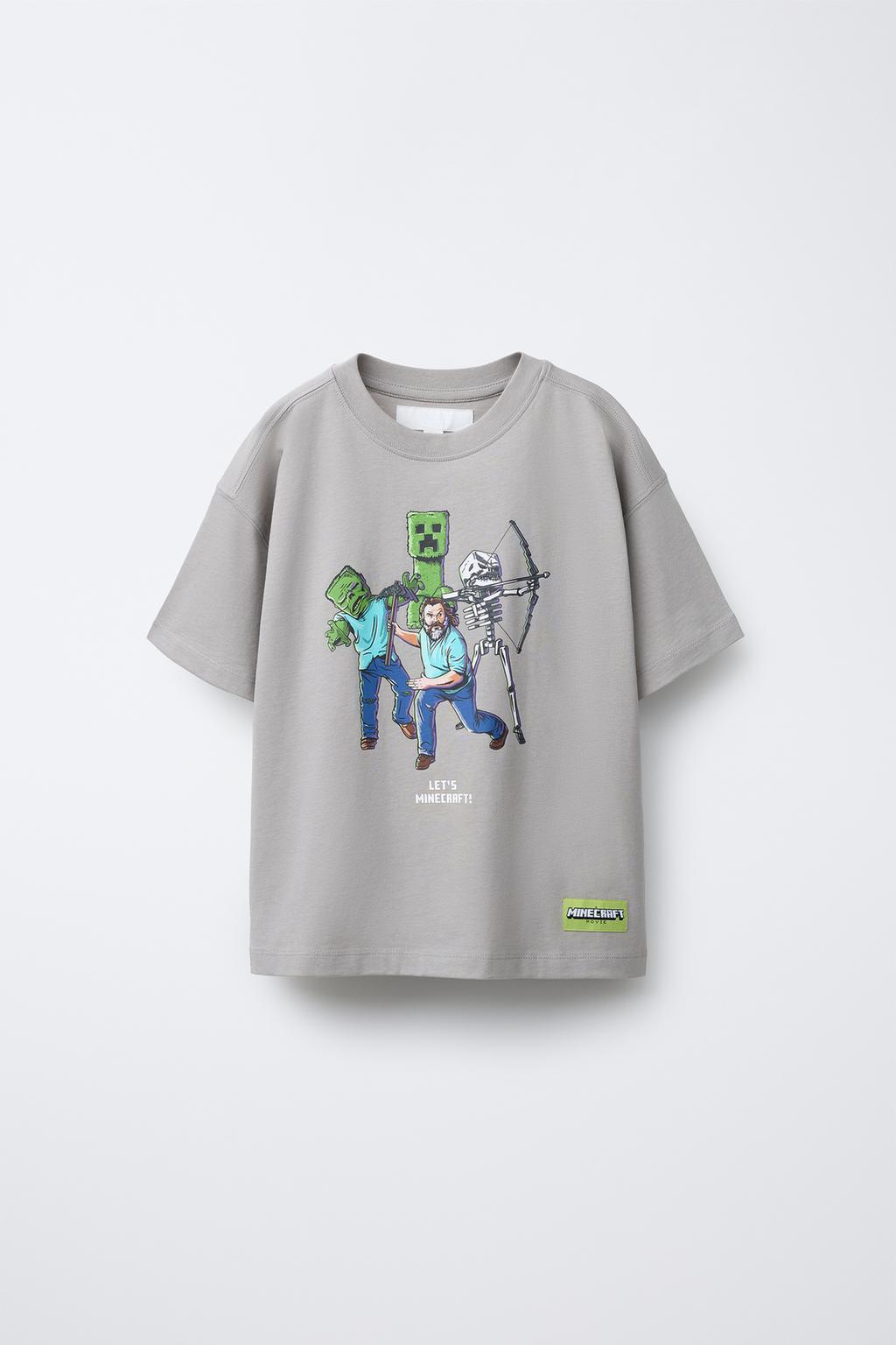 

Футболка minecraft mojang ab. ZARA, антрацитовый серый